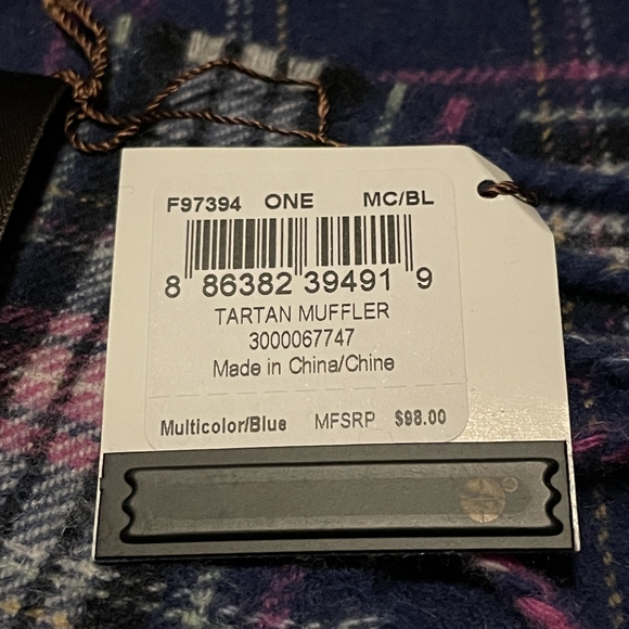 Coach Navy Tartan Muffler - Picture 5 of 5